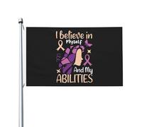 Drapeaux De Jardin Je Crois En Moi Et En Mes Capacités. Drapeaux Décoratifs D'Extérieur Résistant Bannière De Jardin Pour Festivals Intérieurs Défilé 90X150 CM