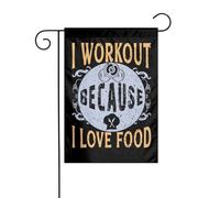 Drapeaux De Jardin Je Fais Du Sport Parce Que J'Adore La Nourriture Résiste Aux Intempéries Bannière Extérieure Toutes Les Saisons Drapeau Extérieur Pour Balcon Fête Célébrations 30X45Cm