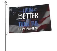 Drapeaux De Jardin Je Gère Mieux Que Le Gouvernement Bannières Extérieure Résistant Bannière De Cour Pour Pelouse Défilé Décoration 90X150 CM