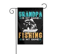 Drapeaux De Jardin Je M'Appelle Papi, La Pêche Est Mon Jeu Toutes Les Saisons Pelouse Drapeaux Décorations Drapeau Extérieur Pour Balcon Fête Ferme 30X45Cm