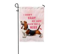 Drapeaux De Jardin Je N'Ai Pas Pété Mon Cul Je T'Ai Envoyé Un Baiser Basset Hound Race De Chien Bassets Drapeau Fierté Durable Drapeaus Décoratif Résistant Bannières Extérieure Pour 30X45CM