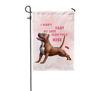 Drapeaux De Jardin Je N'Ai Pas Pété Mon Cul, Je T'Ai Envoyé Un Baiser, Chien American Pit Terrier Drapeau Fierté Résistant Drapeaus Décoratif Imperméabiliser Bannières Extérieure Pour 30X45CM