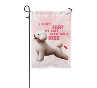 Drapeaux De Jardin Je N'Ai Pas Pété Mon Cul Je T'Ai Envoyé Un Bisou Bichon Frisé Bichons Race De Chien Drapeau Fierté Drapeaus Décoratif Couleurs Vives Bannières Extérieure Pour 30X45CM