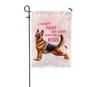 Drapeaux De Jardin Je N'Ai Pas Pété Mon Cul, Je T'Ai Envoyé Un Bisou, Chien Alsacien Bannières Extérieure Imperméabiliser Drapeau Fierté Résistant Drapeaus Décoratif Pour Fête Défilé 30X45CM