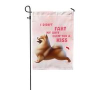Drapeaux De Jardin Je N'Ai Pas Pété Mon Cul, Je T'Ai Envoyé Un Bisou. Chien Poméranien Pom Drapeau Fierté Imperméabiliser Bannière Jardins Durable Drapeaus Décoratif Pour Fête Défilé 30X45CM