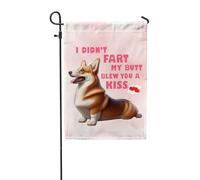 Drapeaux De Jardin Je N'Ai Pas Pété Mon Cul, Je T'Ai Envoyé Un Bisou, Corgi Welsh Corgi Dog Drapeau Fierté Imperméabiliser Drapeaus Décoratif Couleurs Vives Bannières Extérieure Pour 30X45CM