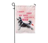 Drapeaux De Jardin Je N'Ai Pas Pété Mon Cul Je T'Ai Envoyé Un Bisou Husky De Sibérie Chien Husky Drapeaus Décoratif Couleurs Vives Drapeau Fierté Résistant Bannière Jardins Pour Fête 30X45CM