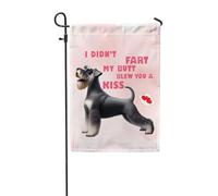 Drapeaux De Jardin Je N'Ai Pas Pété Mon Cul, Je T'Ai Envoyé Un Bisou Schnauzer Miniature Schnauzer Drapeau Fierté Durable Drapeaus Décoratif Résistant Bannières Extérieure Pour Défilé 30X45CM