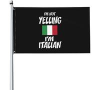 Drapeaux De Jardin Je Ne Crie Pas, Je Suis Italien Bannière De Drapeaux Lavable Couleurs Resistant Exterieur Bannière, Pour Jardin, Balcon, D'Intérieur, 90x150cm