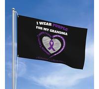 Drapeaux De Jardin Je Porte Du Violet Pour La Sensibilisation À La Maladie D'Alzheimer De Ma Grand-Mère Drapeaus Décoratif Imperméabiliser Drapeau Fierté Résistant Bannière Jardins Pour 90X150CM