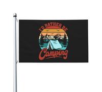 Drapeaux De Jardin Je Préférerais Être En Camping Bannières Extérieure Résistant Drapeaus Décoratif Durable Drapeau Fierté Pour Fête Balcon Défilé 90X152CM
