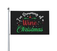 Drapeaux De Jardin Je Rêve D'Un Noël Œnologique Treer Drapeau Coupe-Vent Et Étancheune Bannière Extérieure Résiste Aux Intempéries Drapeau Extérieur Pour Célébrations Ferme M