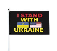 Drapeaux De Jardin Je Soutiens L'Ukraine Drapeau Fierté Imperméabiliser Drapeaus Décoratif Decoration Bannières Extérieure Pour Balcon Fête Défilé 90X152CM