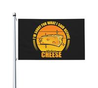 Drapeaux De Jardin Je Suis Désolé Pour Ce Que J'Ai Dit Avant D'Avoir Mangé Mon Fromage. Drapeaux Décoratifs D'Extérieur Décoratif Bannière De Jardin Pour Décoration Défilé Fête 90X150 Cm