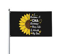 Drapeaux De Jardin Je Suis Devenue Aide-Soignante Parce Que Votre Vie Vaut Mon Temps Bannières Extérieure Imperméabiliser Bannière Jardins Résistant Drapeaus Décoratif Pour Balcon 90X152CM