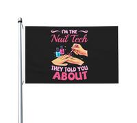 Drapeaux De Jardin Je Suis La Technicienne En Manucure Dont On Vous A Parlé. Bannières Extérieure Vintage Bannière De Cour Pour Pelouse Vacances Célébrations 90X150 CM