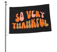 Drapeaux De Jardin Je Suis Tellement Reconnaissant Pour Thanksgiving Drapeaux Décoratifs D'Extérieur Imperméabiliser Bannière De Jardin Pour Extérieurs Intérieurs Célébrations 90X150 Cm