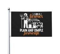 Drapeaux De Jardin Je Suis Un Agriculteur: Un Projet Et Une Vie Simple À La Ferme Bannière Jardins Imperméabiliser Bannières Extérieure Decoration Drapeau Fierté Pour Fête Défilé 90X152CM
