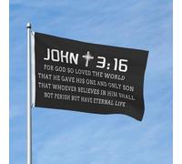 Drapeaux De Jardin Jean 3:16, Verset Biblique : Dieu Aime Pelouse Drapeaux Résiste Aux Intempéries Garden Flag Toutes Les Saisons Treer Drapeau Pour Ferme Balcon Fête M