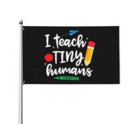 Drapeaux De Jardin J'Enseigne Aux Petits Humains, Enseignante En Maternelle Drapeau Fierté Imperméabiliser Drapeaus Décoratif Durable Bannières Extérieure Pour Festivals Défilé 90X152CM