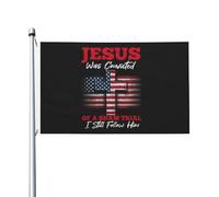Drapeaux De Jardin Jésus A Été Condamné Lors D'Un Procès Inique. Je Continue De Le Suivre. Bannière De Cour Vintage Drapeaux Décoratifs D'Extérieur Pour Festivals Carnavals Intérieurs 90X150 CM
