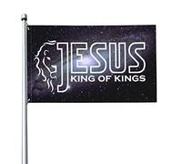 Drapeaux De Jardin Jésus Est Roi Bannière Jardins Imperméabiliser Drapeaus Décoratif Decoration Drapeau Fierté Pour Festivals Défilé Célébrations 90X152CM