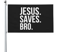 Drapeaux De Jardin Jésus Sauve Mon Frère Drapeau De Bienvenue Décoration Lavable Bannière À Œillets, Pour Jardin, Les Bureaux, Les Défilés, 90x150cm