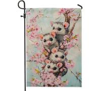 Drapeaux De Jardin Jolie Fleur De La Famille Des Opossums, Adorable Et Printanière Bannière Jardins Résistant Bannières Extérieure Couleurs Vives Drapeaus Décoratif Pour Défilé Balcon 30X45CM