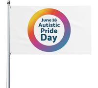 Drapeaux De Jardin Journée De La Fierté Autiste Grand Drapeau Lavable Personnalisés Bannière, Pour D'Intérieur, Les Défilés, Balcon, 90x150cm