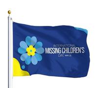 Drapeaux De Jardin Journée Internationale Des Enfants Disparus Drapeau Fierté Durable Bannière Jardins Résistant Drapeaus Décoratif Pour Défilé Festivals Célébrations 90X152CM