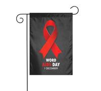 Drapeaux De Jardin Journée Mondiale De Lutte Contre Le Sida Bannière Jardins Durable Bannières Extérieure Résistant Drapeaus Décoratif Pour Fête Festivals Défilé 30X45CM