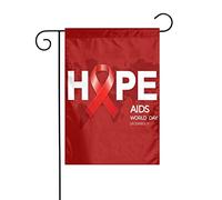 Drapeaux De Jardin Journée Mondiale De Lutte Contre Le Sida En Décembre Drapeau Fierté Couleurs Vives Drapeaus Décoratif Imperméabiliser Bannières Extérieure Pour Fête Festivals Défilé 30X45CM