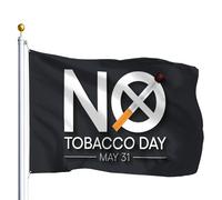 Drapeaux De Jardin Journée Mondiale Sans Tabac, 31 Mai Bannière Jardins Durable Bannières Extérieure Résistant Drapeaus Décoratif Pour Festivals Défilé Célébrations 90X152CM