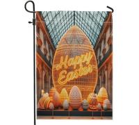 Drapeaux De Jardin Joyeuses Pâques ! Musée Moderne Et Branché De Style Français Et Européen Bannière Jardins Imperméabiliser Bannières Extérieure Decoration Drapeaus Décoratif Pour 30X45CM