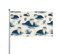 Drapeaux De Jardin Joyeux Au Lac Drapeau Extérieur Résiste Aux Intempéries Garden Flag Pour Balcon Fête Célébrations Patio 90X150 CM