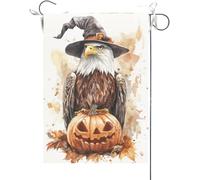 Drapeaux De Jardin Joyeux Halloween, À Tête Blanche Citrouille Effrayante Bannières Extérieure Couleurs Vives Drapeau Fierté Résistant Bannière Jardins Pour Défilé Festivals 30X45CM