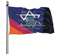 Drapeaux De Jardin Juda Et Les 12 Tribus D'Israël Bannière De Cour Classique Drapeaux Décoratifs D'Extérieur Pour Jardins Balcon Festivals 90X150 Cm