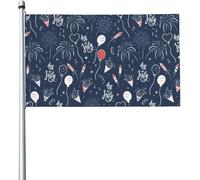 Drapeaux De Jardin Juste Ici Pour Frapper Le 4 Juillet Drapeau Paysage Lavable Couleurs Resistant Exterieur Bannière, Pour Balcon, D'Intérieur, Jardin, 90x150cm