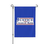 Drapeaux de jardin « Justice pour Charlie Kirk » 28 "x40 " Bannière double face sans mât