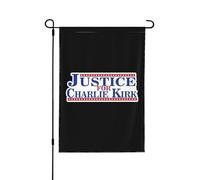 Drapeaux de jardin « Justice pour Charlie Kirk » 28 "x40 " Bannière double face sans mât