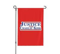 Drapeaux de jardin « Justice pour Charlie Kirk » 30,5 x 45,7 cm, bannière double face sans mât