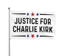Drapeaux de jardin « Justice pour Charlie Kirk » ultra-résistants, simple face, 4 x 6 cm (mât non inclus)