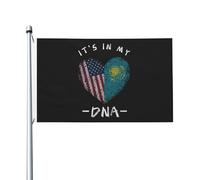 Drapeaux De Jardin Kazakhstan C'Est Dans Mon Adn Kazakhstani Usa Drapeaus Décoratif Decoration Drapeau Fierté Couleurs Vives Bannière Jardins Pour Balcon Défilé Fête 90X152CM