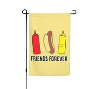 Drapeaux De Jardin Ketchup Et Hot-Dog Toutes Les Saisons Pelouse Drapeaux Décorations Drapeau Extérieur Pour Balcon Fête Célébrations 30X45Cm
