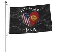 Drapeaux De Jardin Kirghizistan C'Est Dans Mon Adn Kirghizistan Usa Drapeau Fierté Decoration Drapeaus Décoratif Résistant Bannières Extérieure Pour Fête Festivals Défilé 90X152CM