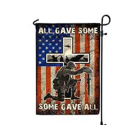 Drapeaux De Jardin Kneeling Soldier Some Gave All Veteran Résiste Aux Intempéries Drapeau Extérieur Toutes Les Saisons Treer Drapeau Pour Ferme Balcon Fête M