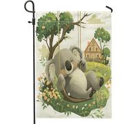 Drapeaux de jardin koala printaniers 30,5 x 45,7 cm double face pour extérieur, balançoire de ferme, motif animal standard, drapeau de maison en toile standard, drapeau amusant pour cour, cour