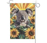 Drapeaux De Jardin Koala Tournesol, Bienvenue Aux Amoureux Des Animaux Drapeau Fierté Imperméabiliser Bannières Extérieure Couleurs Vives Drapeaus Décoratif Pour Festivals Défilé 30X45CM