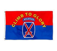 Drapeaux De Jardin La 10E Division De Montagne De L'Armée S'Élève Vers La Gloire Bannière Jardins Couleurs Vives Drapeau Fierté Résistant Bannières Extérieure Pour Fête Balcon Défilé 90X152CM
