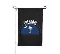 Drapeaux De Jardin La Caroline Du Sud Et La Liberté Drapeaus Décoratif Durable Drapeau Fierté Imperméabiliser Bannière Jardins Pour Festivals Défilé Balcon 30X45CM